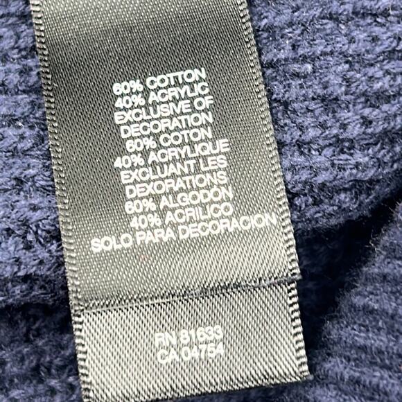 KENNETH COLE NEW YORK WAFFLE KNIT ELBOW PATCH MENS SWEATER SIZE XL NAVY BLUE - Picture 10 of 14